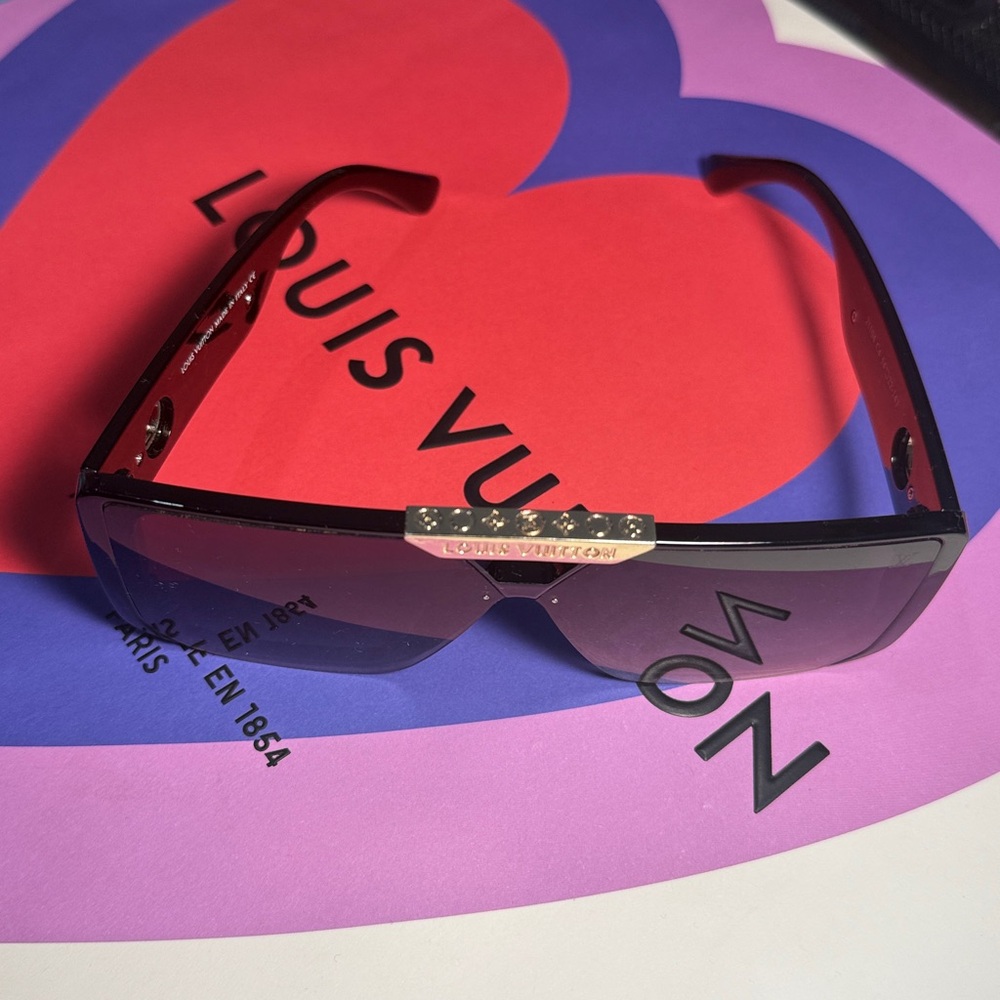Louis Vuitton Black Sunglasses with Silver Accents